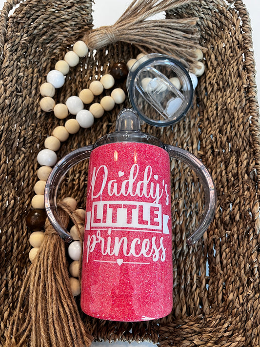 RTS 12 oz duo Sippy Daddy's Little Princess Unicorn Tumbler